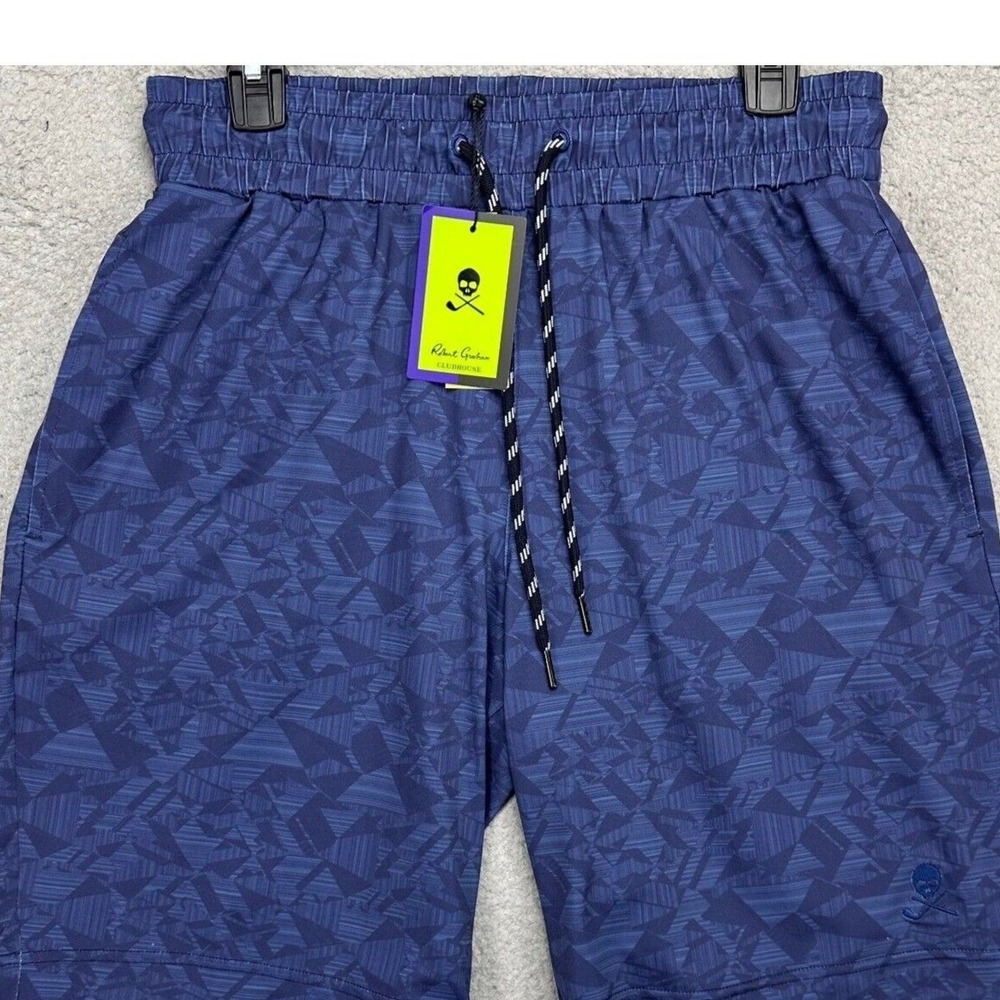 Robert Graham Clubhouse Golf Shorts Mens Medium Blue Geometric Performance NEW